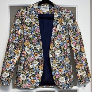 Mamselle Vintage Vibrant Floral Blazer - Multicolor
